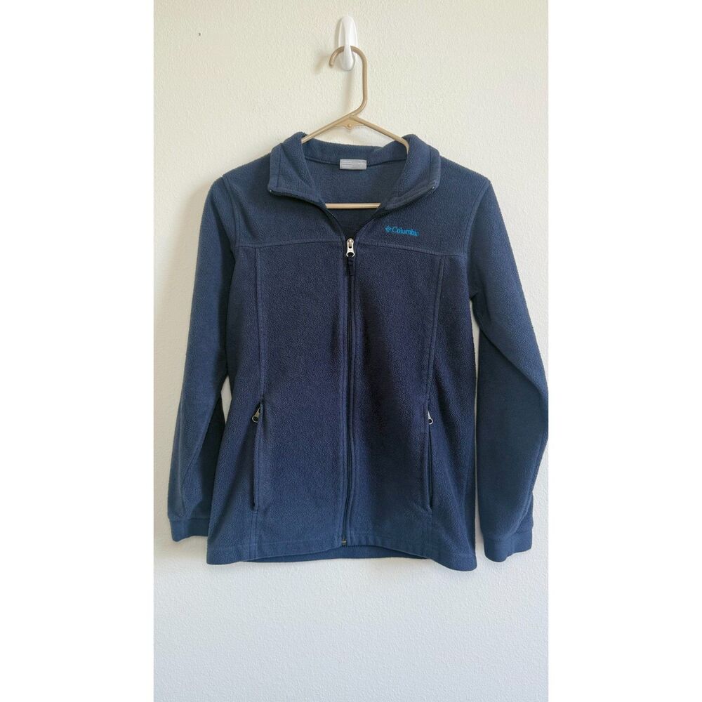 Columbia Youth Large 14/16 Full Zip Fleece Jacket Navy Blue Boys Girls